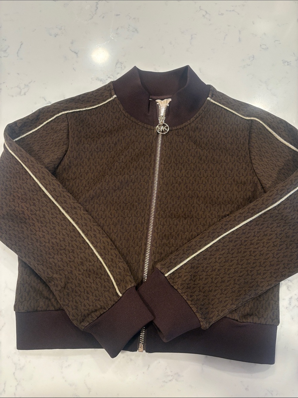 Michael Kors kids Brown Jacket with Contrast Piping